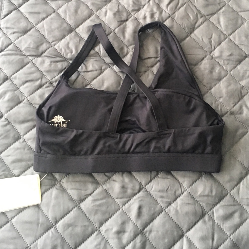 NWT  black faux wrap sports bra - Picture 2 of 2
